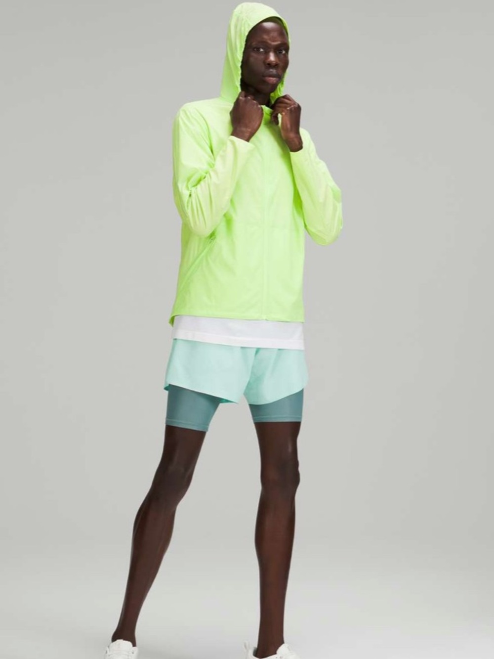 🆕 lululemon athletica Neon Green Lightweight Hooded Windbreaker